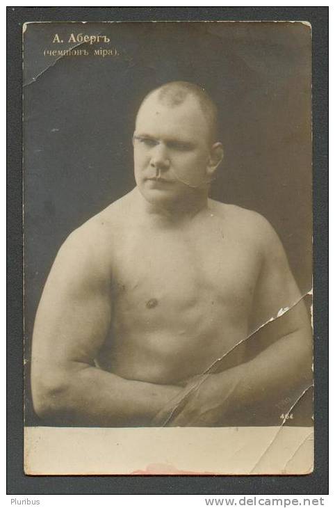 IMPERIAL RUSSIA , WRESTLING WORLD CHAMPION  WRESTLER ABERG ,  OLD POSTCARD - Lutte