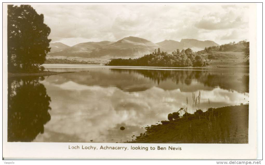 UNITED KINGDOM-SCOTLAND- LOCH LOCHY, ACHNACARRY, LOOKING TO BEN NEVIS -CIRCULATED-1951 - Inverness-shire