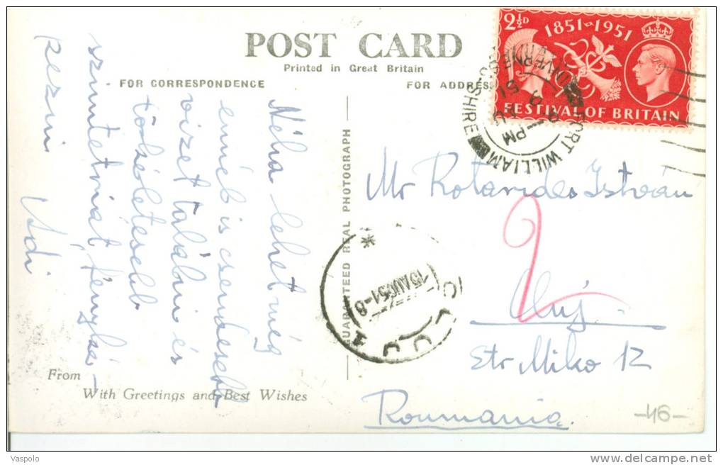 UNITED KINGDOM-SCOTLAND- LOCH LOCHY, ACHNACARRY, LOOKING TO BEN NEVIS -CIRCULATED-1951 - Inverness-shire