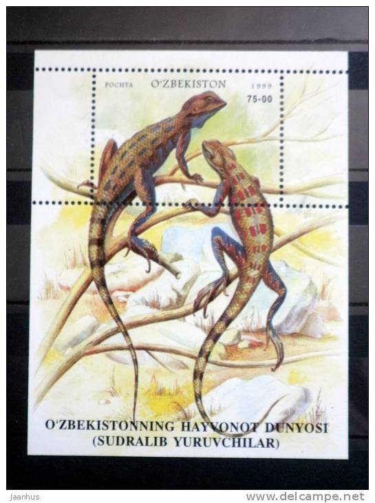 Uzbekistan - 1999 - Mi.Nr.Block 22 - MNH** - Reptiles - Uzbekistan