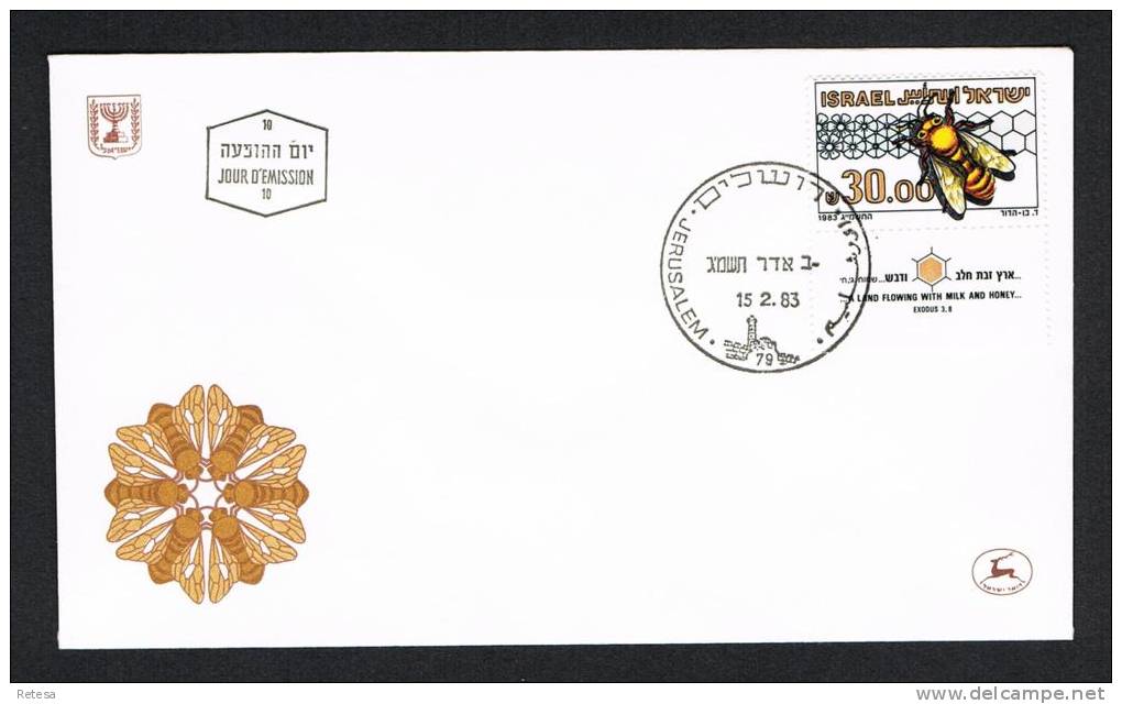 ISRAEL   FDC  DE HONINGBIJ  1983 - Abeilles