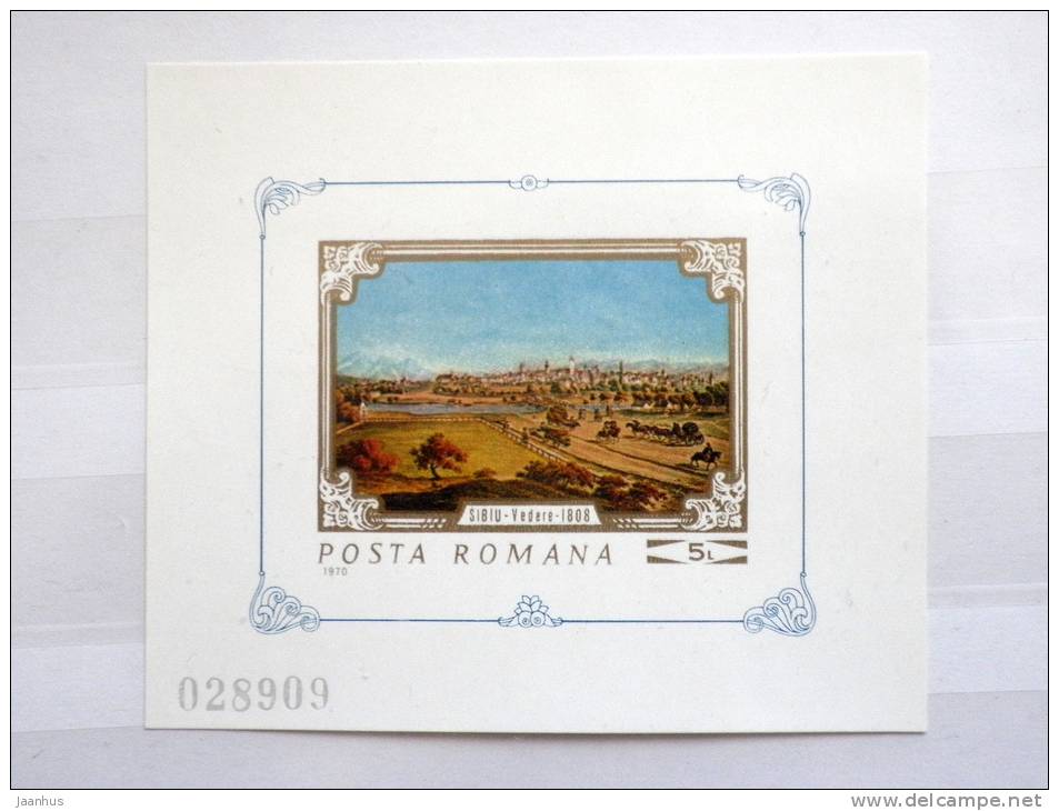 Romania - 1970 - Mi.Nr.Block 79 - MNH** -  Sibiu At The Beginning Of The 19th Century - Art - Painting - Neufs