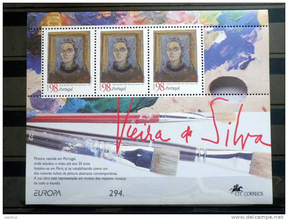 Portugal - 1996 - Mi.Nr.Block 113 - MNH** - Europa CEPT - Famous Women - Helena Vieira Da Silva, Painter  - Art  - - Ungebraucht