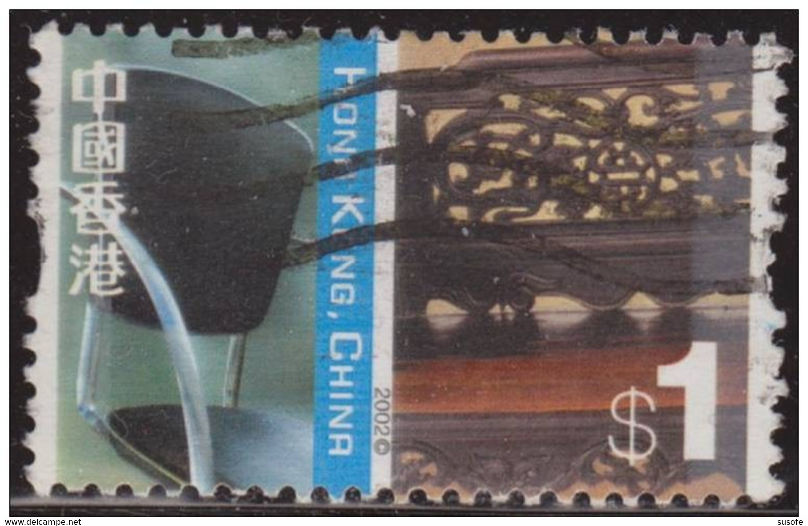 Hong Kong China 2002 Scott 1001 Sello º Cultural Diversity Silla China Y Cama Luohan Michel 1058 Yvert 1030 Stamps - Usati