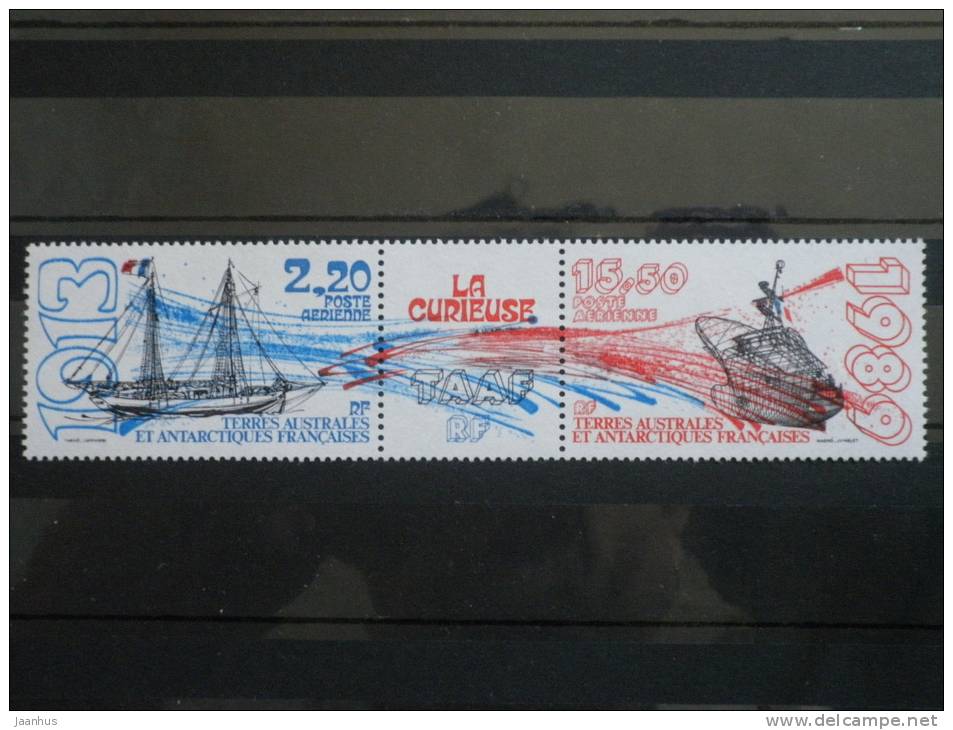 France, TAAF - 1989 - Mi.Nr.252-53 - MNH** - Ships - Strip Of Three - Nuevos