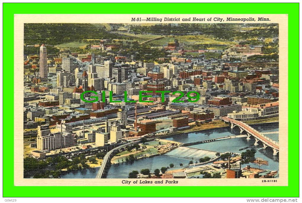 MINNEAPOLIS, MN - MILLING DISTRICT AND HEART OF CITY - ST. MARIE'S GOPHER NEWS CO - - Minneapolis