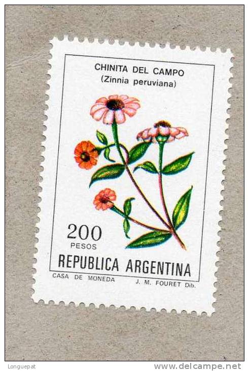 ARGENTINE : Fleur : Zinnia  (Zinnia Peruviana) - Asteraceae - Neufs