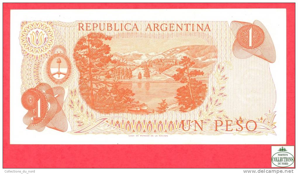 Argentina 1 Peso 1970-73 Uncirculated  # 287 Banknote / Argentine Billet - Papier Monnaie - Argentina