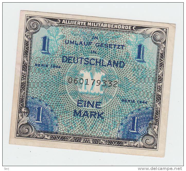 GERMANY 1 Mark 1944 VF++ WWII P 192a 192 A - 1 Mark