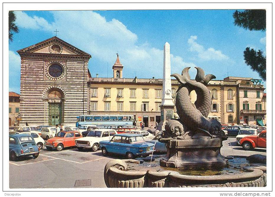 Z2309 Prato - Piazza San Francesco - Obelisco A Garibaldi - Auto Cars Voitures Bus / Non Viaggiata - Prato