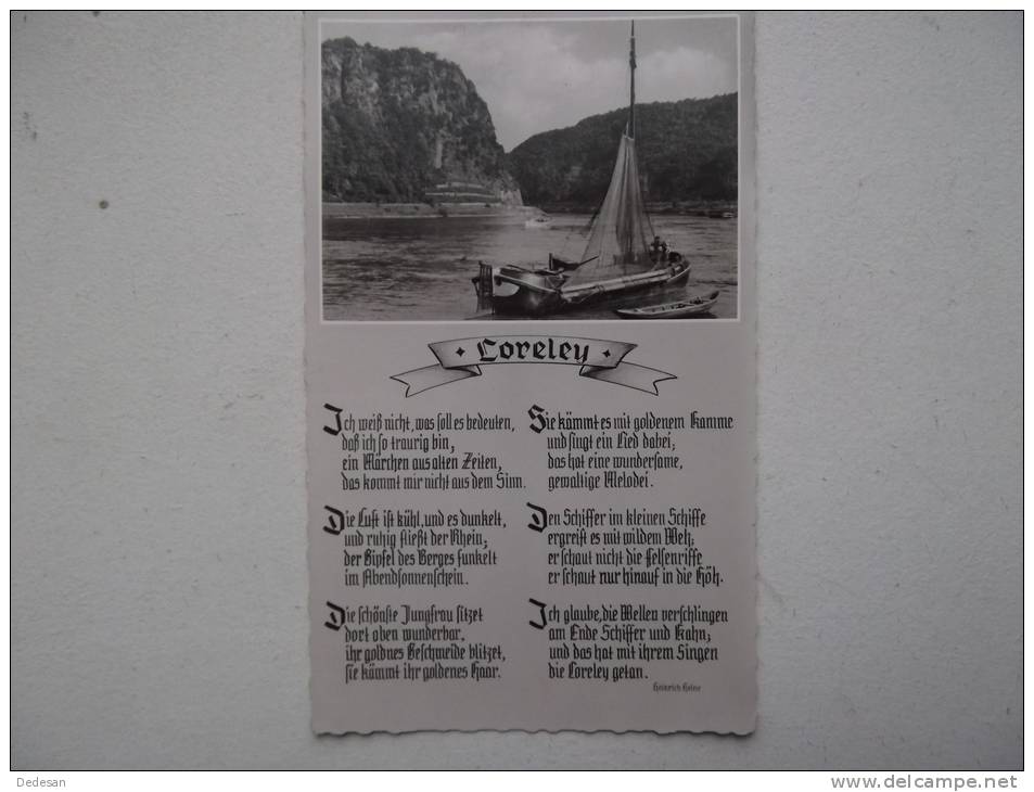 CPSM Loreley Avec Texte  Heinrich Heine - Loreley