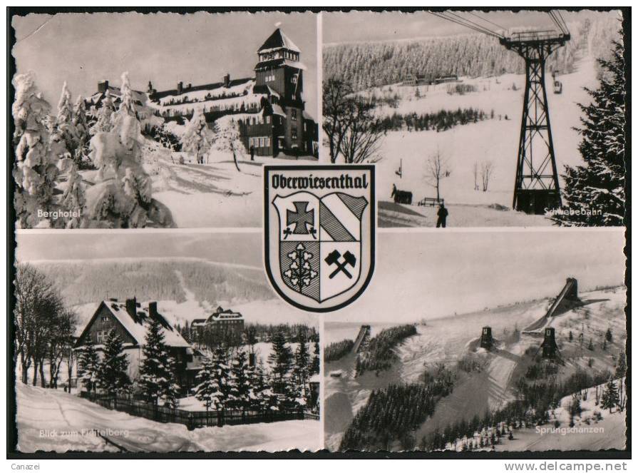 AK Oberwiesenthal: Berghotel, Schwebebahn, 1962 - Oberwiesenthal