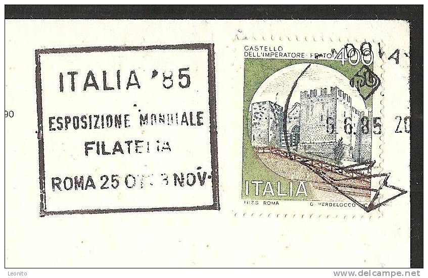 ESPOSITIONE MONDIALE FILATELIA Roma 1985 Padova Palazzo Di Ezzelino - Stamps (pictures)