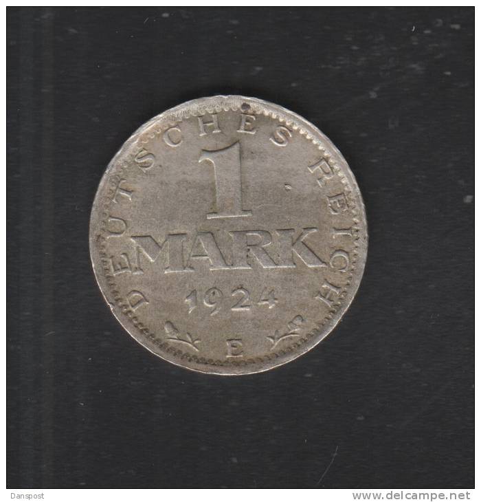 Dt. Reich 1 Mark 1924 E - 1 Mark & 1 Reichsmark