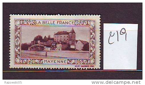 FRANCE. TIMBRE. CINDERELLA. VIGNETTE. BELLE FRANCE. PARIS.............MAYENNE - Tourisme (Vignettes)