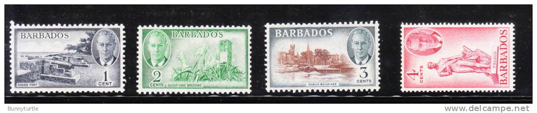 Barbados 1950 KG Def 4v Mint - Barbados (...-1966)