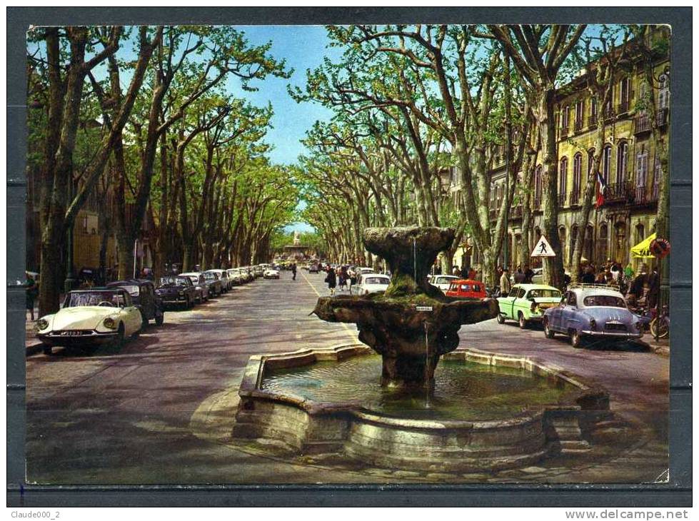 AIX EN PROVENCE . Le Cours Mirabeau Véhicules Anciens , DS, VEDETTE .  Voir Recto - Verso    (P580) - Aix En Provence