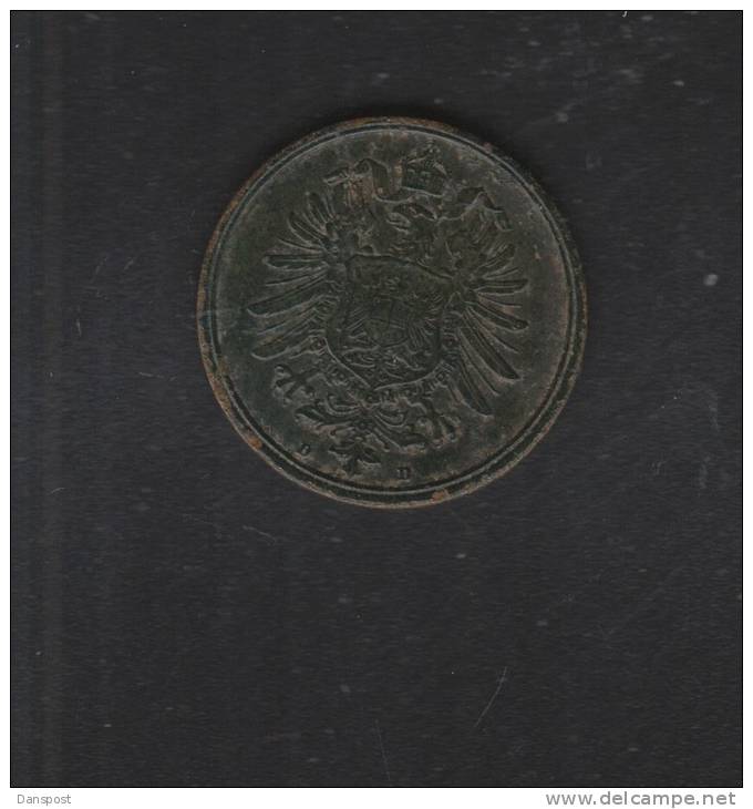 Dt. Reich 2 Pfennig 1876 D - 2 Pfennig