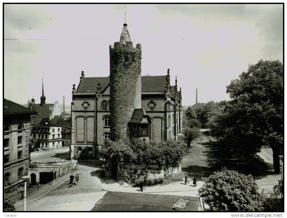 AK Pößneck, Weißer Turm Mit Schule, Gel, 1974 - Pössneck