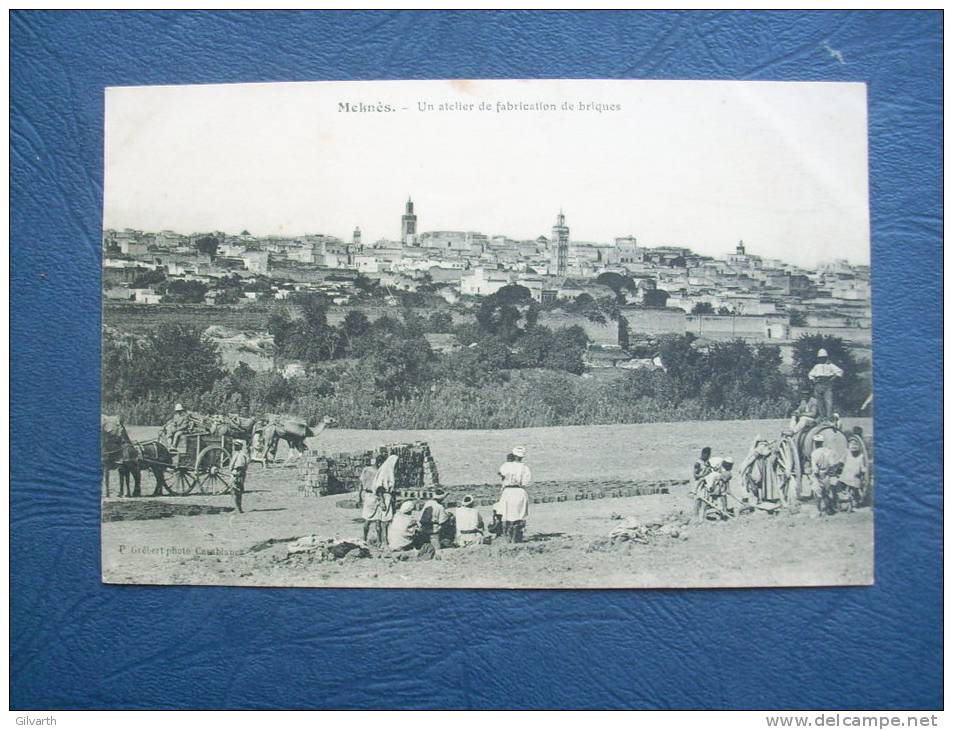 Meknes - Un Ateliers De Fabrication De Briques - Animée - Grébert - écrite 1913 - L84 - Meknes