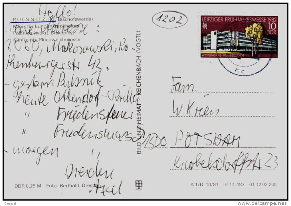 AK Pulsnitz (bei Kamenz, Bischofswerda), Klinik Für Lungenkrankheiten, Gel. 1981 - Pulsnitz