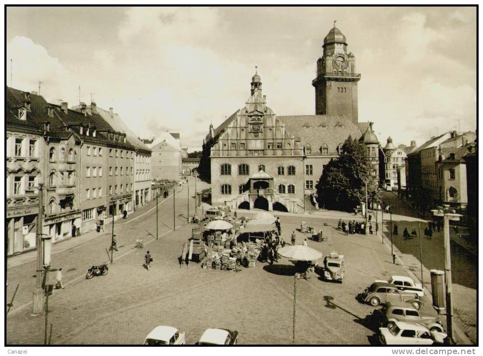 AK Plauen, Altmarkt Mit Rathaus, Gel, 1966 - Plauen