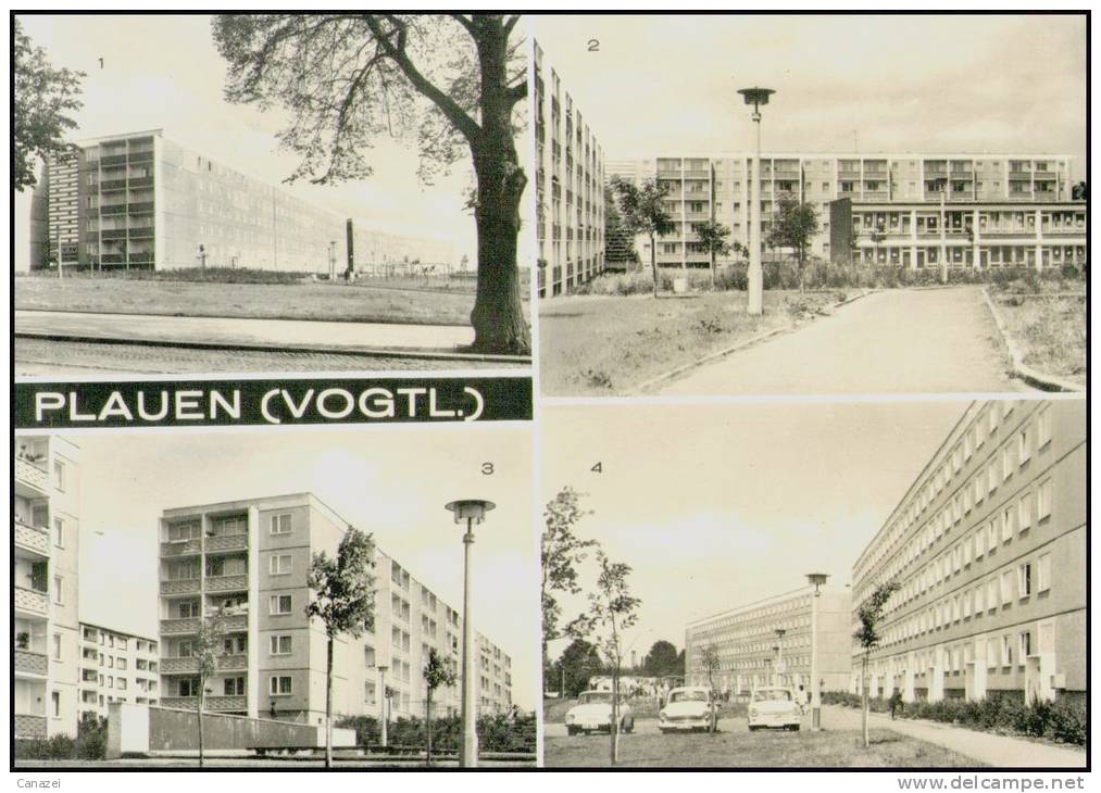 AK Plauen, Seehausgebiet, Sieber-Straße, Voigt-Straße, Kinderkombination, 1977 - Plauen