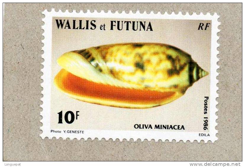 WALLIS Et FUTUNA : Coquillage : Olivia Miniacea Ou Olive Commune Du Pacifique - Mollusques Gastéropodes  - Faune Marine - Unused Stamps