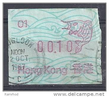 HONG KONG 1987 Fish Franking  On Piece FU - Postwaardestukken