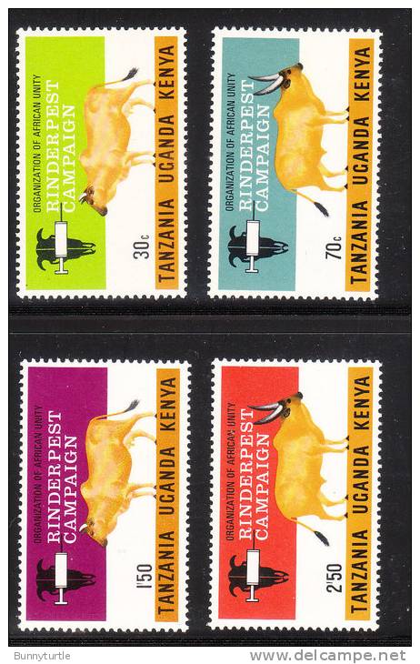 Kenya Uganda Tanzania KUT 1971 Rinderpest Campaign Cow Bull MNH - Kenya, Uganda & Tanzania