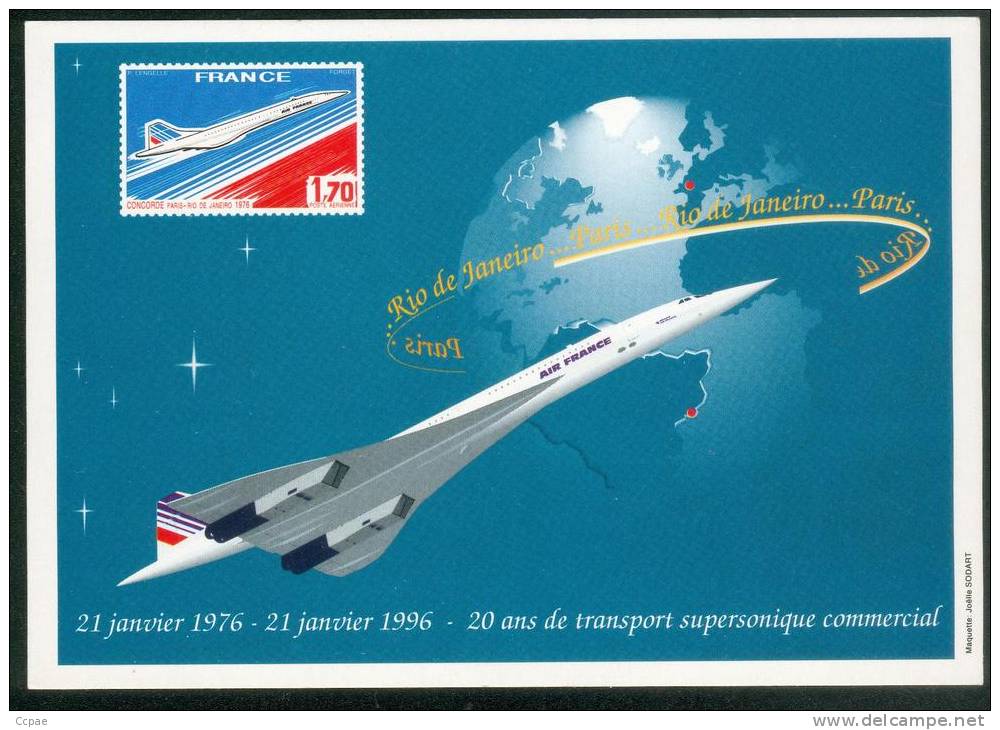 Concorde -  F-BVFF  21 Janvier 1976 - 21  Janvier 1996  20 Ans De Transport  Paris-Rio - 1946-....: Moderne