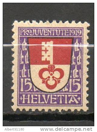 SUISSE  15+5c Violet Noir Rouge 1919 N°175 - Neufs