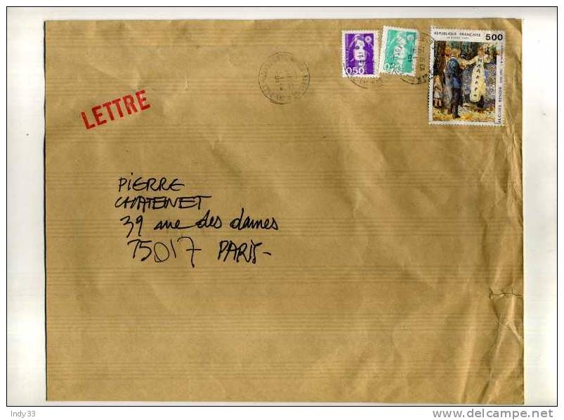 - FRANCE 1991 . AFFRANCHISSEMENT COMPOSE SUR LETTRE . - Lettres & Documents