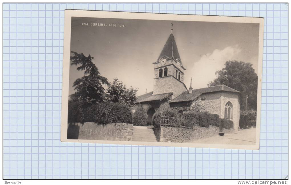 CPSM - BURSINS - Le Temple - 1946 - Bursins