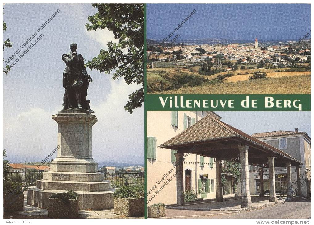 VILLENEUVE DE BERG Ardèche 07 : Statue Olivier  De Serres Vue Générale Halle - Other & Unclassified