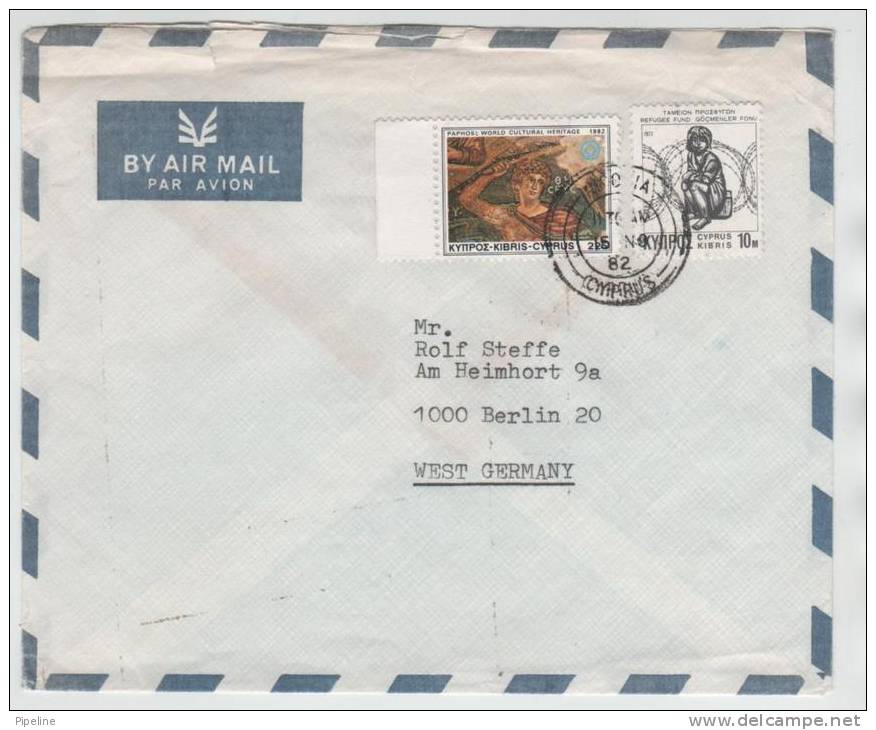 Cyprus Greece Air Mail Cover Sent To Germany 15-11-1982 - Lettres & Documents