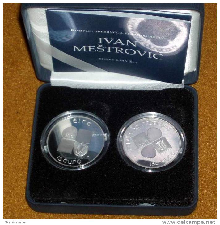 IRELAND / CROATIA 15 EURO / 150 KUNA MESTROVIC , ONLY 1000 SETS , PROOF - Irlande