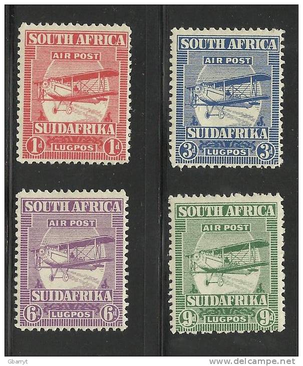 Union Of South Africa Scott # C1-C4 Mint Very Lightly Hinged VF Complete Aircraft................. ..............T121 - Poste Aérienne