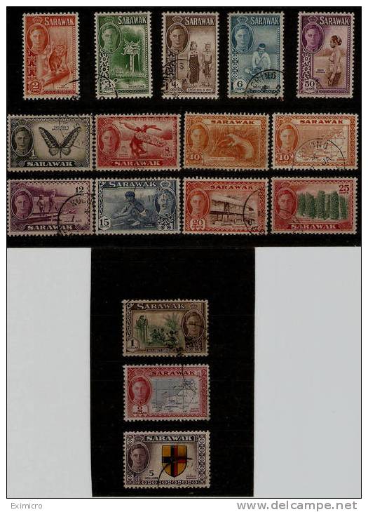 SARAWAK 1950-52 SETS SG 171/186 FINE USED Cat £50+ - Sarawak (...-1963)