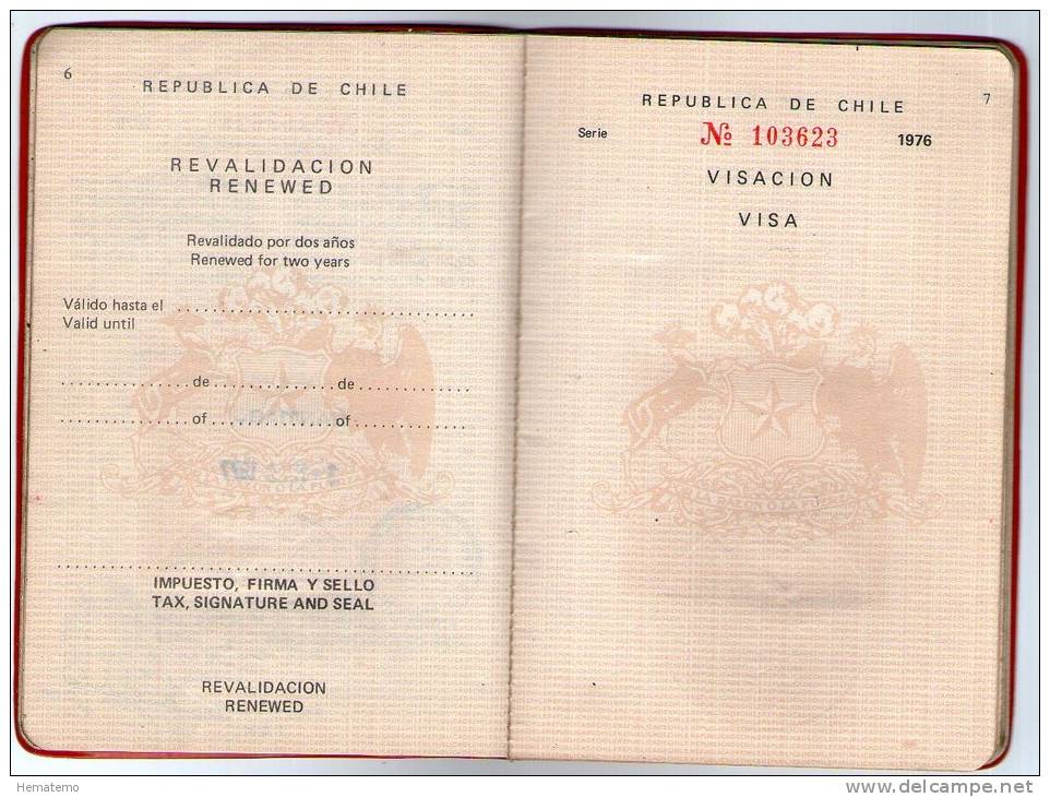 Chile 1978 Passport Reisepass Passeport Pasaporte #103623 - Historical Documents