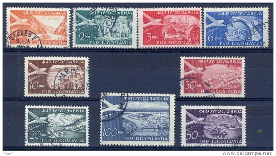 YU 1951-644-52 DEFINITIVTE AIR MAIL SERVICE, YUGOSLAVIA, 1 X 9v, MNH,** - Sonstige & Ohne Zuordnung