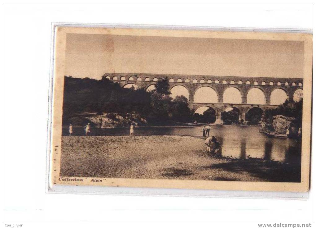 30 REMOULINS Pont Du Gard, Animée, Ed Pinguet, Collection Alpin, 193? - Remoulins