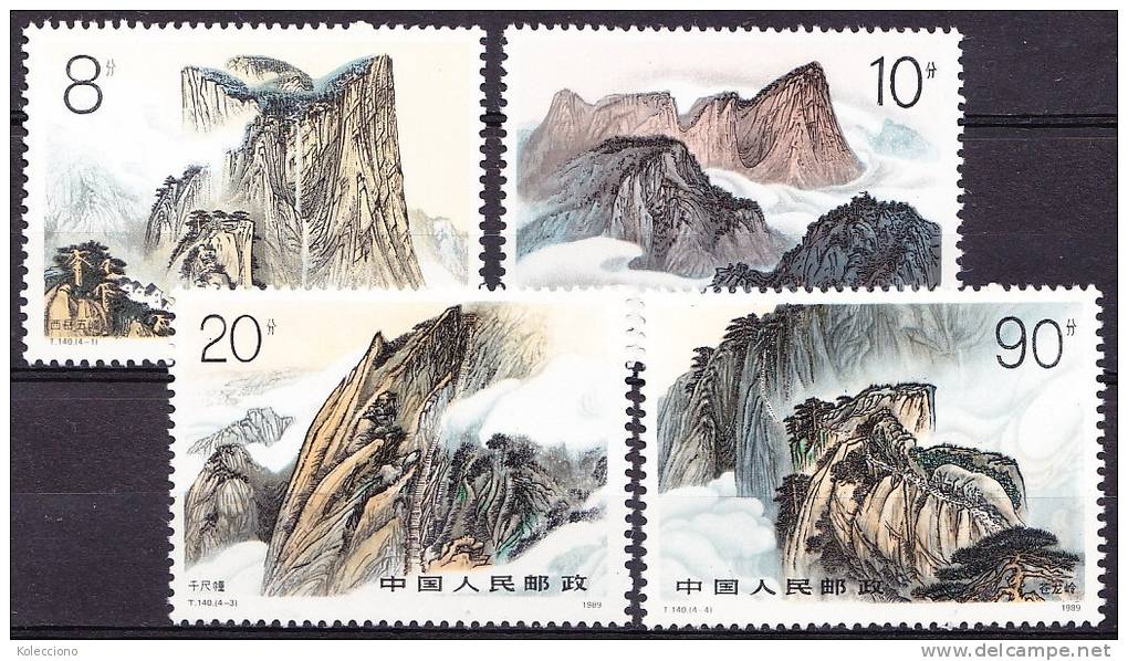 China 1989 Yvert 2950/ 53, Views Of Mount Huashan, MNH - Neufs