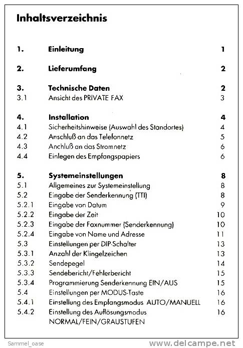 Bedienungsanleitung  Für Alcatel SEL "Private Fax" - Herstelhandleidingen