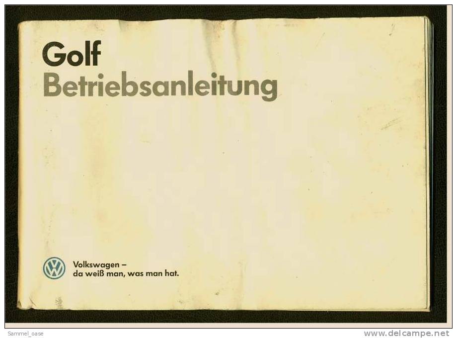 1986  VW Golf  Betriebsanleitung / Handbuch  -  Bedienung , Sicherheit , Wartung - Reparaturanleitungen