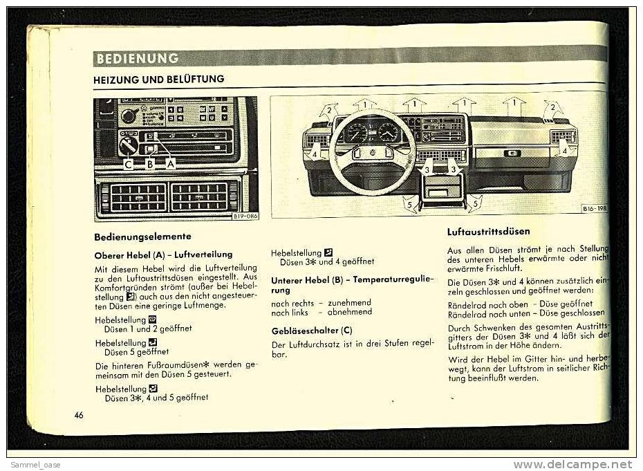 1986  VW Golf  Betriebsanleitung / Handbuch  -  Bedienung , Sicherheit , Wartung - Shop-Manuals