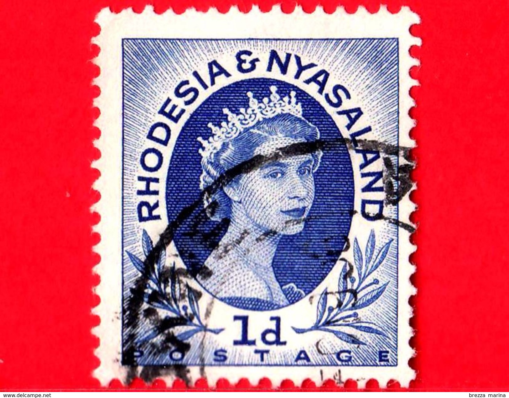 Rhodesia & Nyasaland - Usato - 1954 - Regina Elisabetta II (1954-1956) - Queen Elizabeth II - 1 D - Rhodesia & Nyasaland (1954-1963)