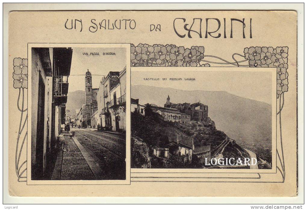 CARINI (PA) UN SALUTO BELLE VEDUTE 1911 - Palermo