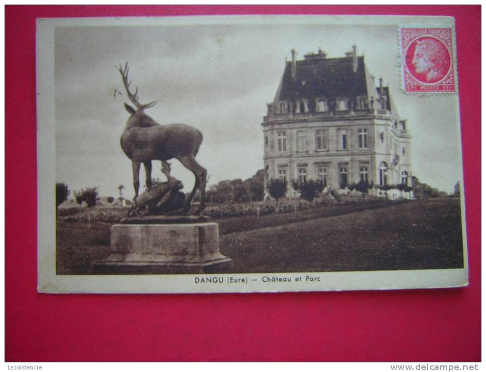 CPSM  27  DANGU   CHATEAU ET PARC   VOYAGEE 1906  4 TIMBRES - Dangu