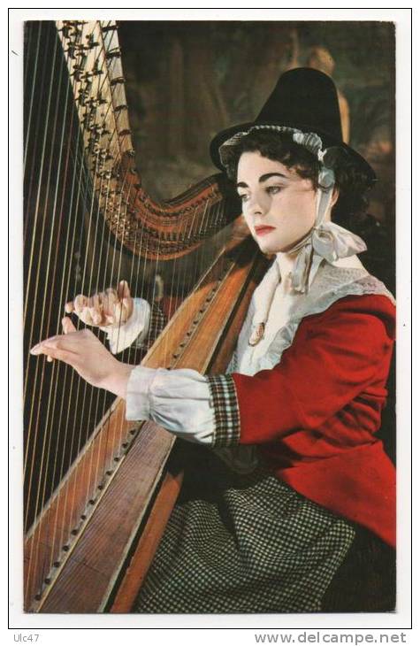 - Harpiste Ecossaise. - WELSH NATIONAL COSTUME - Format Cpa - Scan Verso - - Musik